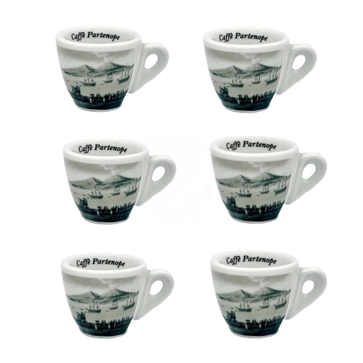 Set Tazzina per caffè con Golfo di Napoli (6 Pezzi)