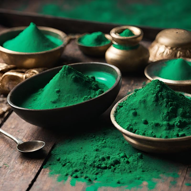Image of Herbal and Organic Holi Colors | Eco Friendly | Dark Green Color 500gm | Natural and Skin-Friendly Gulal | Handmade and Non-Toxic | Holi Ke Rang | Holi Celebration | Stain Free