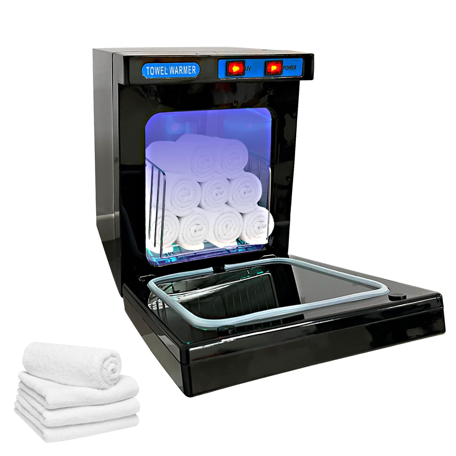 Scaldasalviette, armadietto caldo da 5 l, con sterilizzatore UV, riscaldamento a 360° e riscaldamento rapido, facile da usare per bellezza, salone, spa e uso domestico