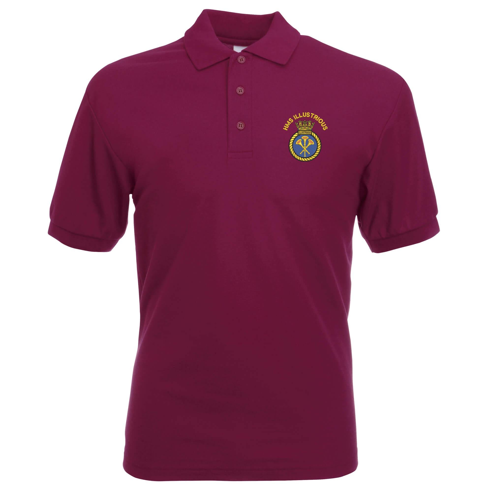 Pineapple Joe's Men's Burgundy Hms Illustrious - Polo 3X Large
