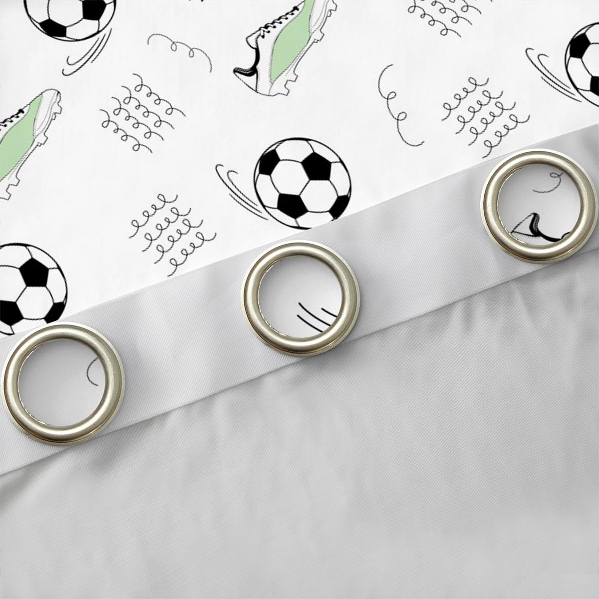 Loussiesd Trattamenti per finestre con stampa palloni da calcio, 2 pannelli