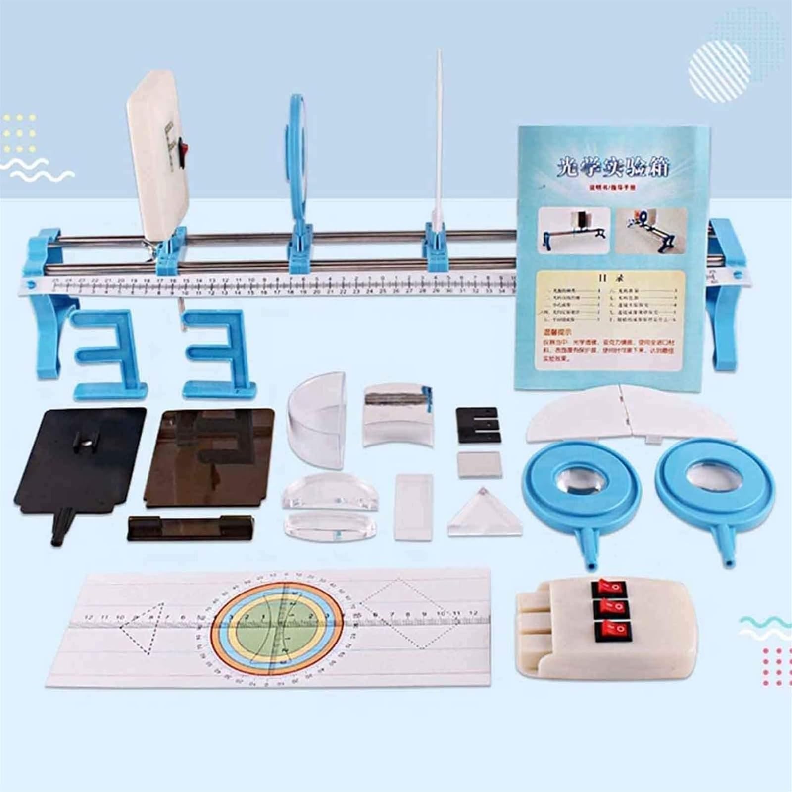 Kit Da Banco Ottico Magnetico-geometrico Portatile, Guida Graduata