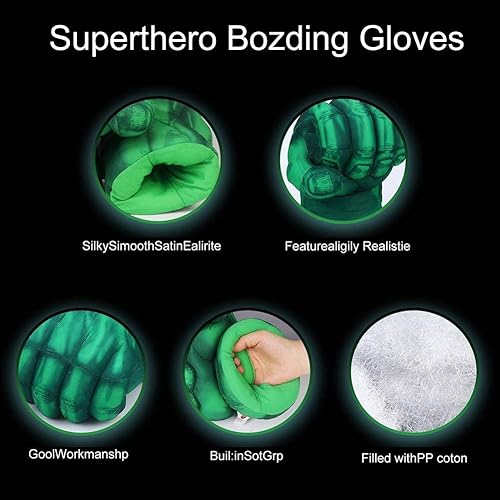 Miniatura 4 de andylu Guantes de manos de superhéroe, peluche suave de héroe de boxeo para niños, accesorios de disfraz de superhéroe de felpa para manos