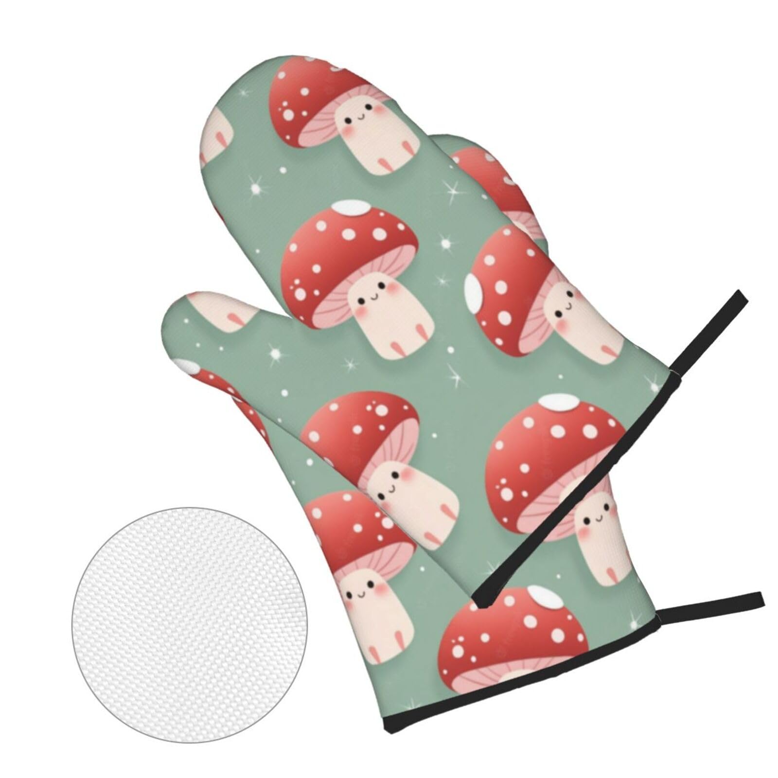 Guantes de Barbacoa Manoplas de Cocina Agarraderas Bolsillo Agarre Flexible