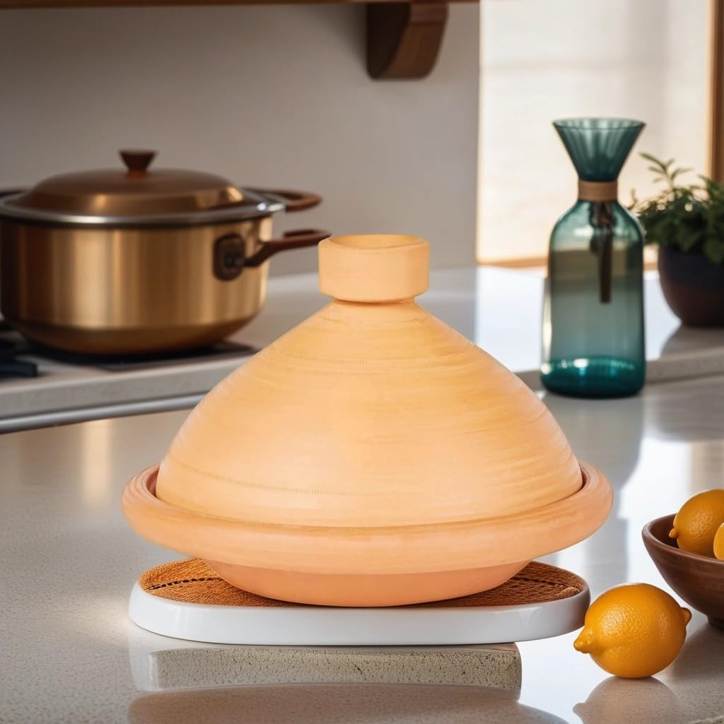 Marokkanische Tajine Tagine Tuareg, Topf handgefertigt aus Ton 27 cm