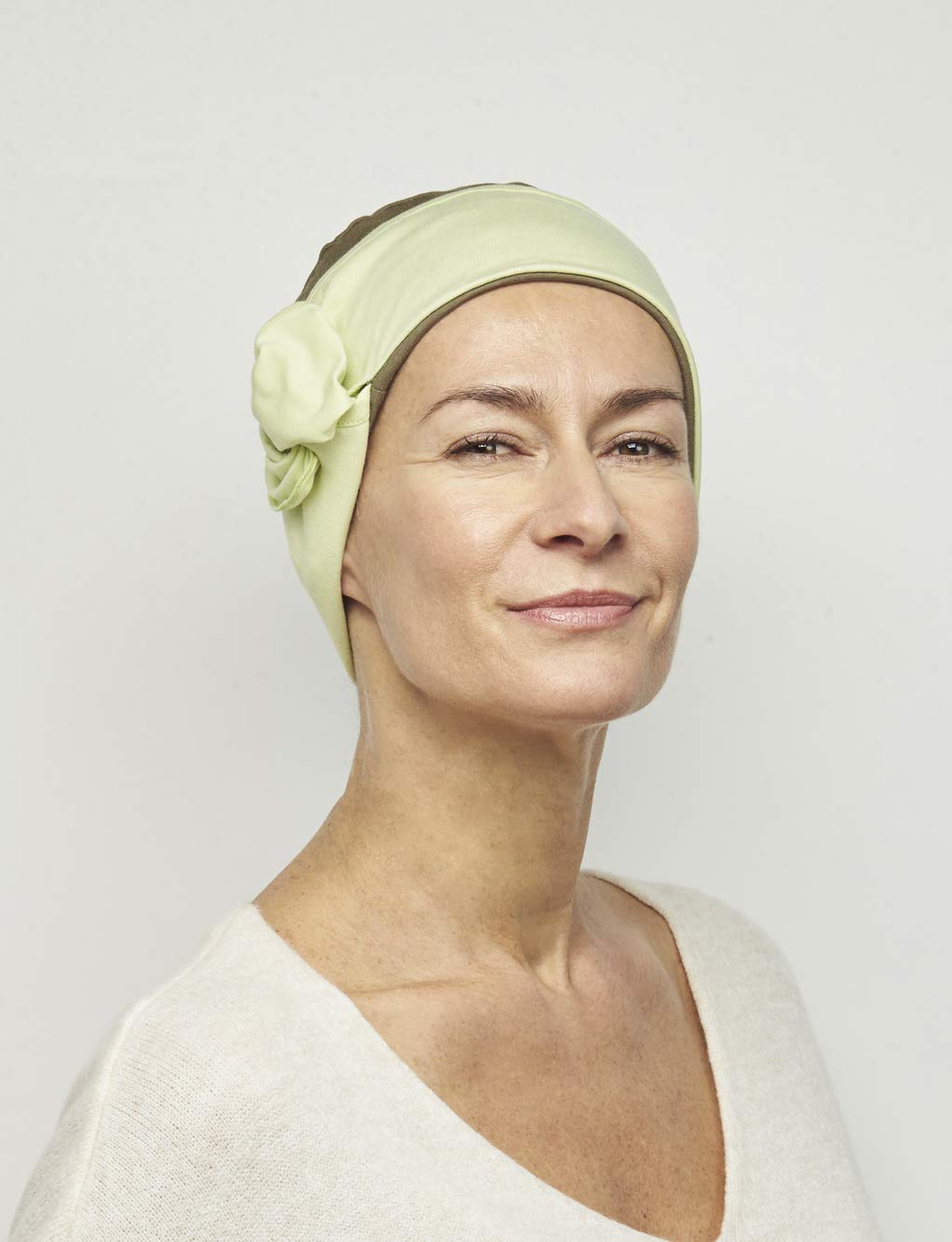 NJ CREATIONTulip Hat Khaki/Lime Green