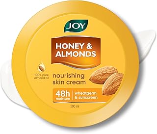 JOY Honey & Almonds Deep Nourishing Moisturizer for Dry Skin Skin Cream for Face, Hands & Body Contains Natural Sunscreen for Glowing Skin Retains Natural Moisture Balance, 500ml