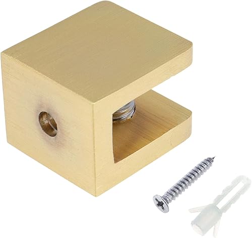 Miniatura 9 de KUMGROT 4 clips de estante de ducha de vidrio U abrazadera estante sin taladro soporte ajustable hardware para 0.315-0.394 in vidrio dorado