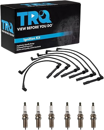 Miniatura 340 de TRQ Kit de bujías de 6 piezas de bujías de iridio compatibles con Hyundai Tucson 2005-2009 Kia Sportage 2005-2010