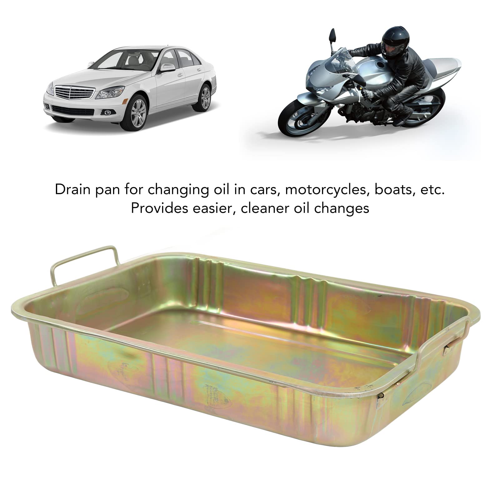 Bandeja de Goteo de Aceite Contenedor de Drenaje de Aceite galvanizado Recipiente de Drenaje de Metal Profesional para mecánica de Motocicletas Uso de Cambio(640x440x105mm)