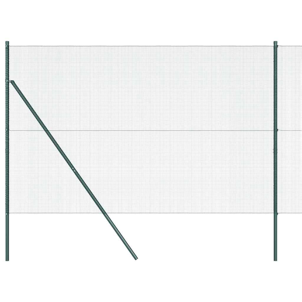 Green Steel PVC Fence Post 2.5m x 1.6m 12x12mm Mesh Outdoor Garden Security Panel Weather Resistant Powder Coated Modular Set 26 Posts