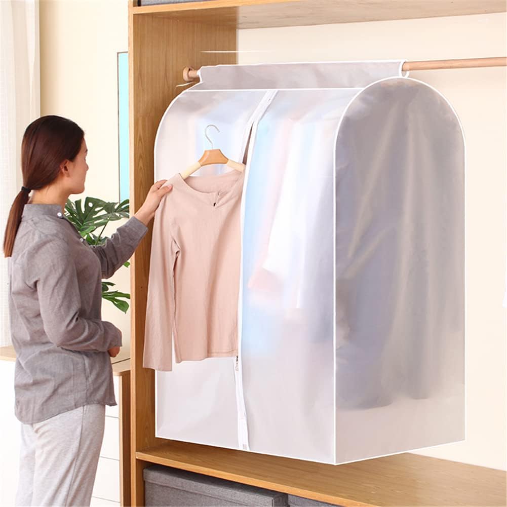 Hanging Garment Bags for Closet Storage Bottom Enclosed Garment Rack Cover Clothes Protector for Coats, Suits, Dresses Dust Cover,50x80x120cm
