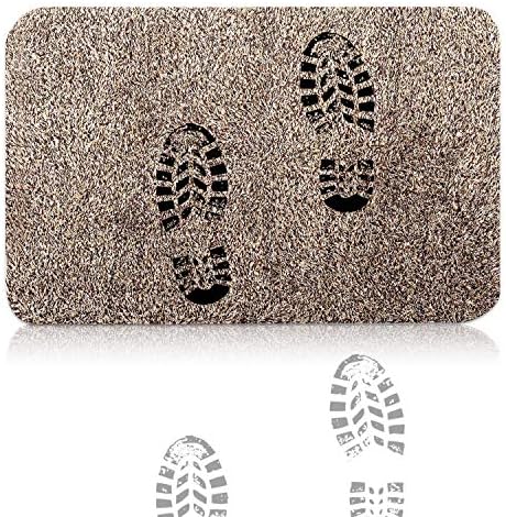 Entry Rug & Mat - 28"x18" Super Absorbs Mud and Anti Slip Magic Door Mat Inside for Entrance or Kitchen,Doormat Made by Cotton and Latex Backing Material - Machine Washable -Brown 