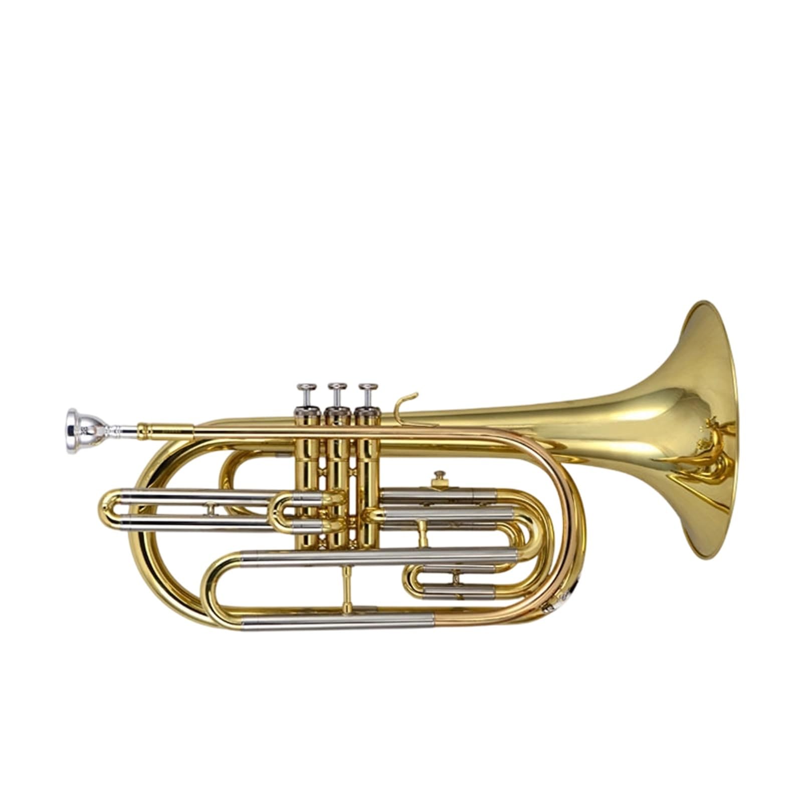 Instrumentos De Trombón Trombón De Marcha Estándar Sib Tubo De Tono De Latón Blanco Chapado En Oro Niquelado Plateado(Silver)