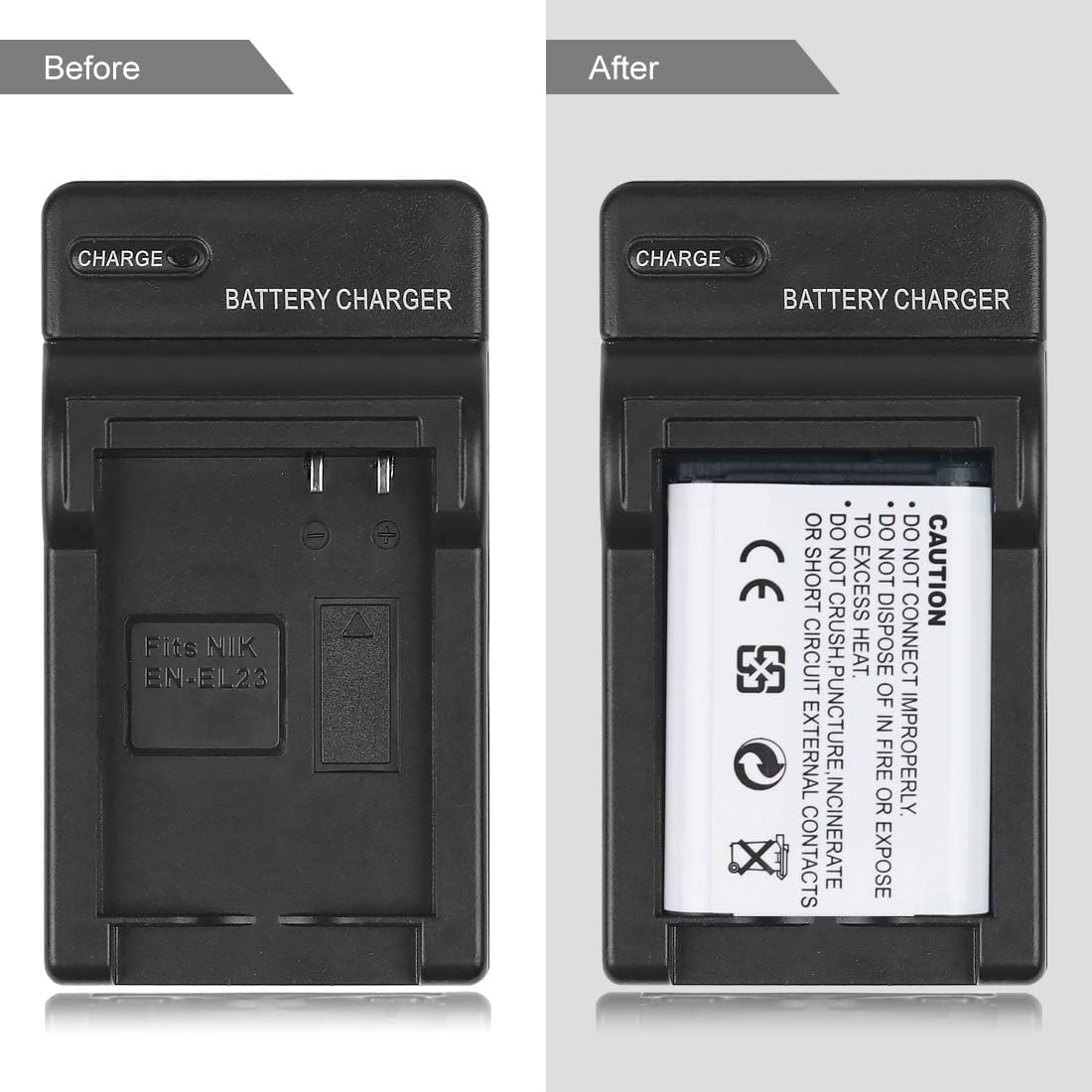EN-EL23 Battery Charger for Nikon Coolpix P600, S810C and More... Cameras + Microfiber Cloth image 2