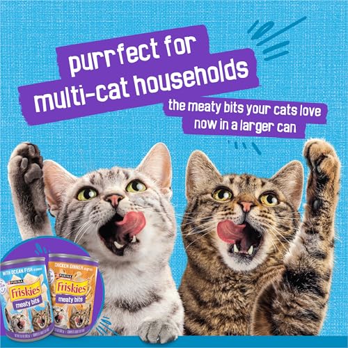 Image of Purina Friskies Meaty Bits with Ocean Fish in Sauce Multi Cat Wet Cat Food - 13.5 Ounces (Pack of 12)