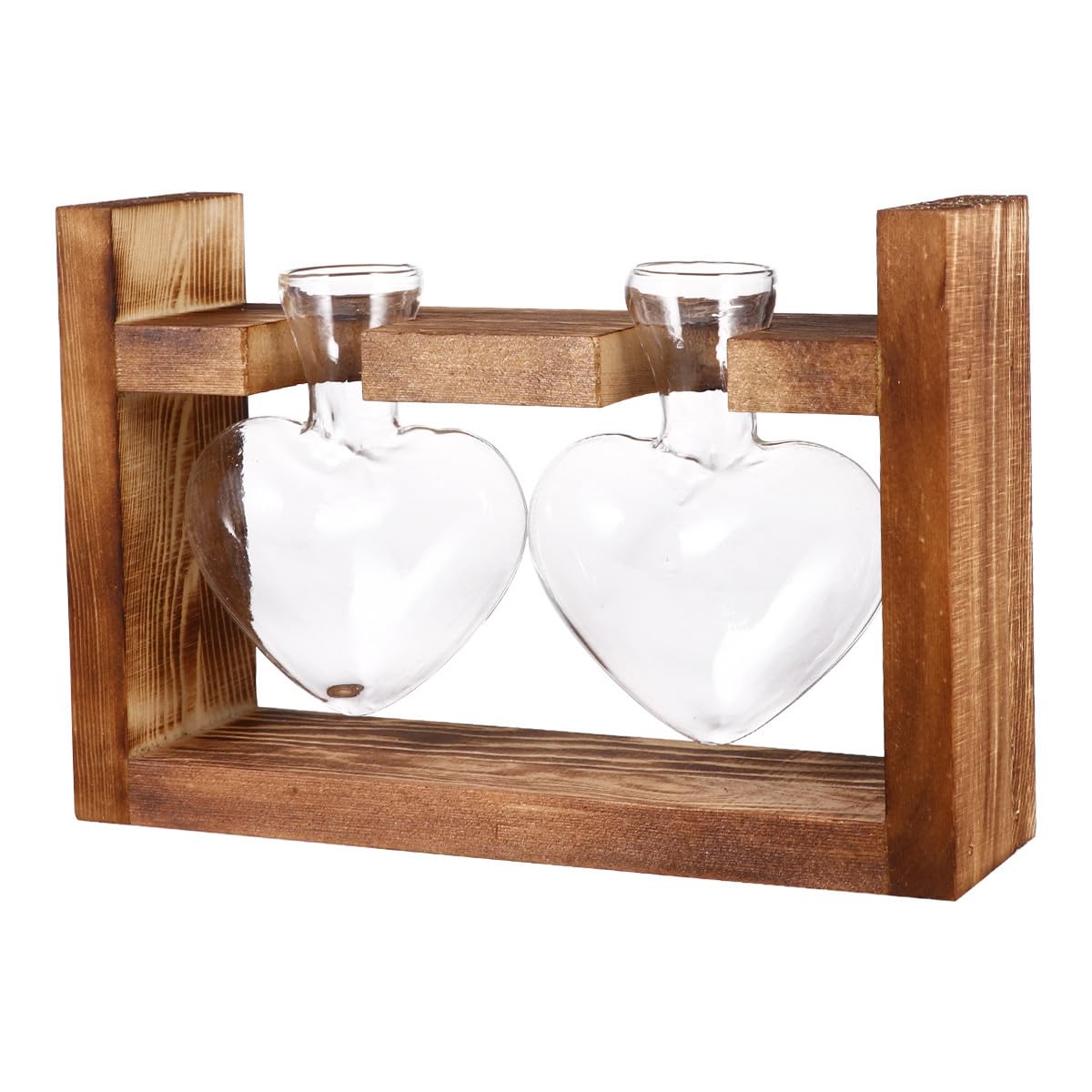 Jarrones de vidrio con forma de corazón para decorar escritorios y mesas con plantas