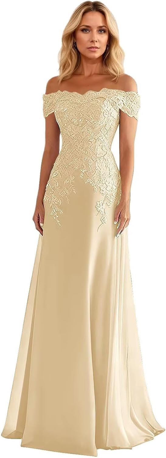 Lace Appliques Mother of The Bride Dresses Long Off Shoulder Chiffon Formal Dress for Women 2026 - Image 5