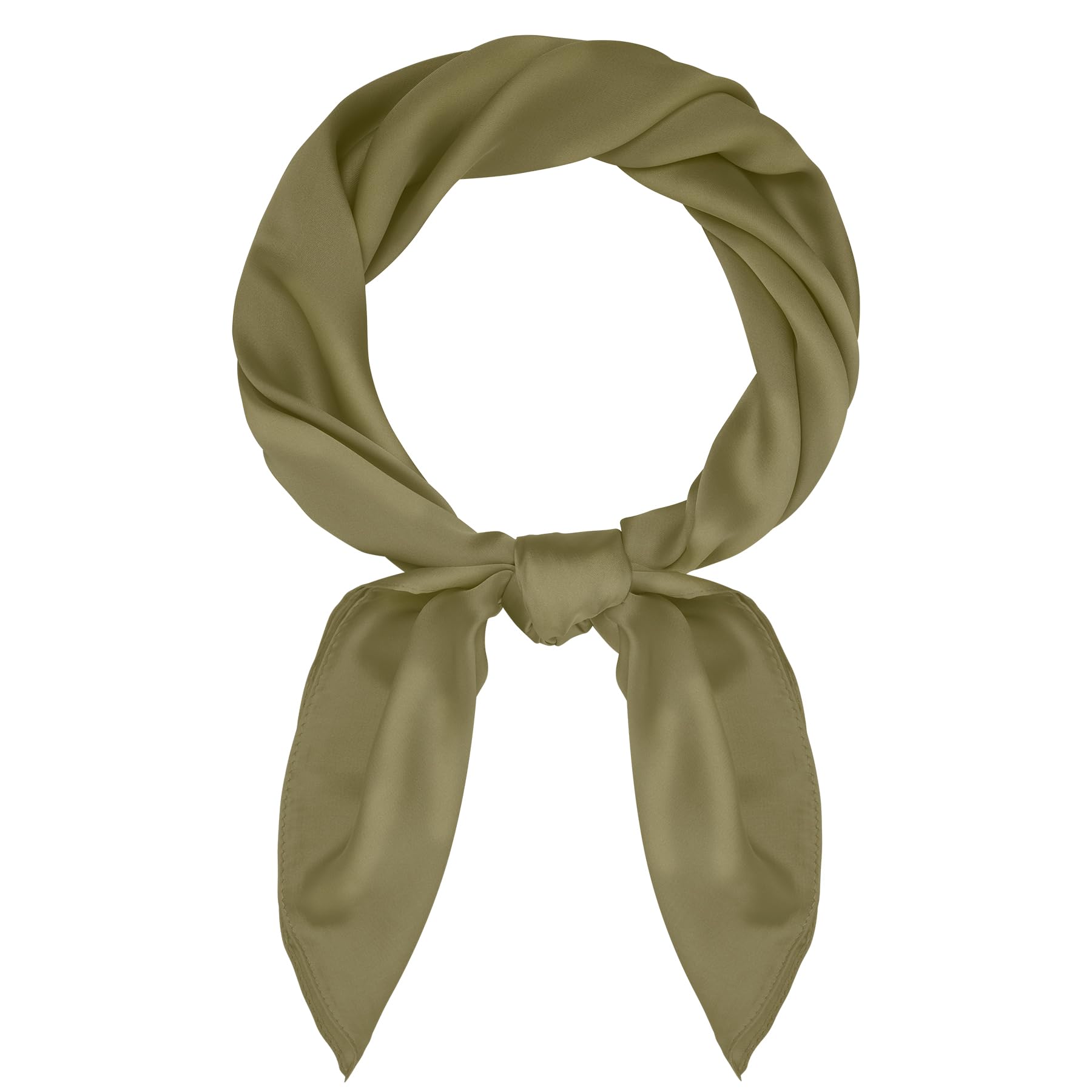 Pistha Satin Scarf Square Scarf Neck Hair Scarf Handkerchief Bandanas for Women Men Girls Boys Costume Accessory 27.5 inch: Army Green