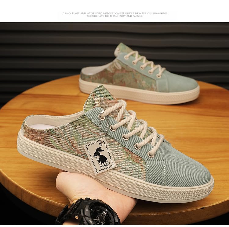 Men's Summer Canvas Shoes - Breathable Half-Slip On Casual Sneakers | Lightweight Lazy Loafers for Everyday Comfort2