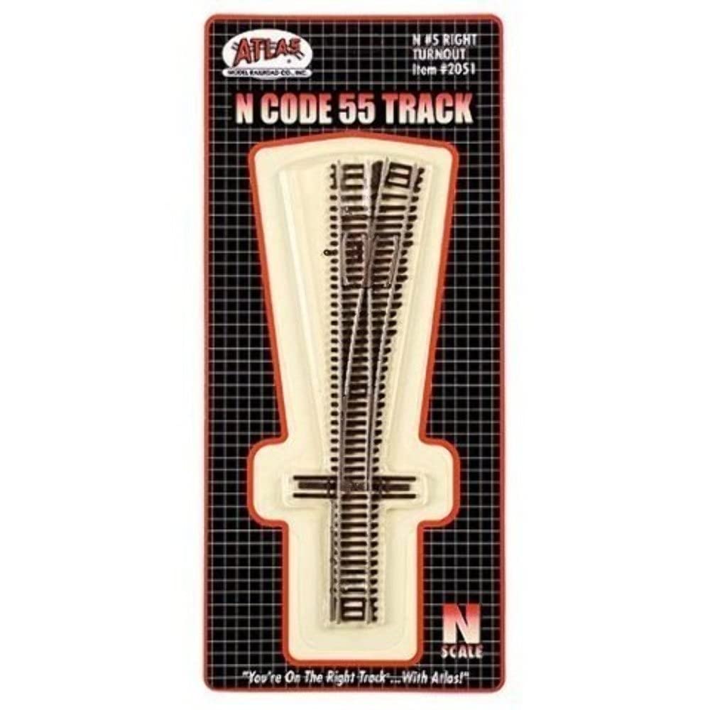 Amazon.com: N Code 55 Nickel Silver #5 Right Turnout Atlas