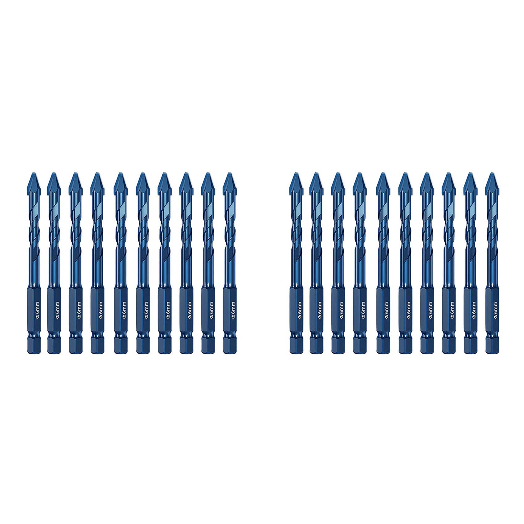 Cwmiibili 20Pcs High Hardness Eccentric Drill Precision Drilling 6mm Glass Tile Ceramic Punching Rock Slab Triangle Drill Bit