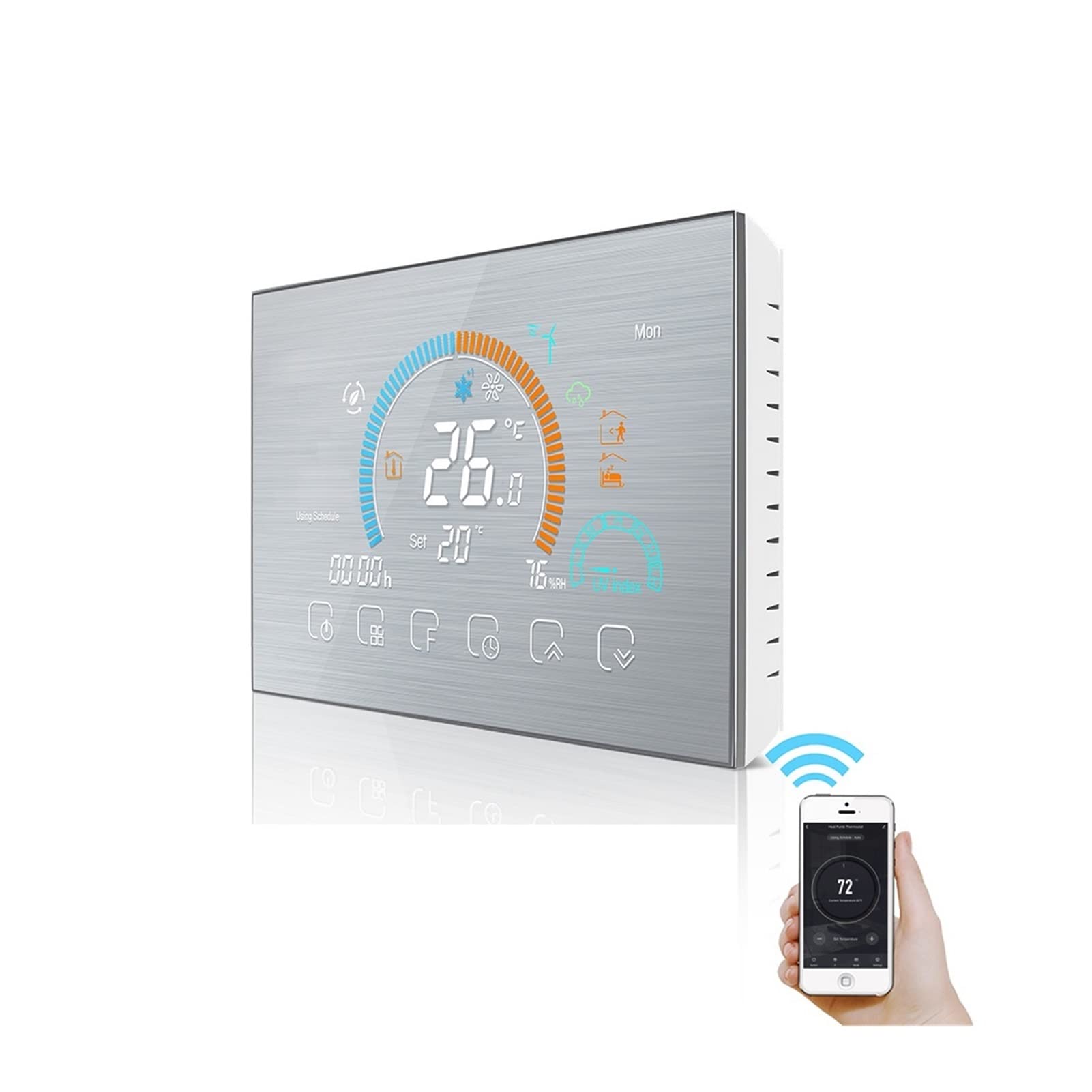 Termometro da interno igrometro digitale Termostato WiFi Termostato Temperatura Temperatura Ambientazione interna Acqua/Gas Boiler Meteo Stazione Meteo Tuya Smart Voice Control Con display LCD(Water