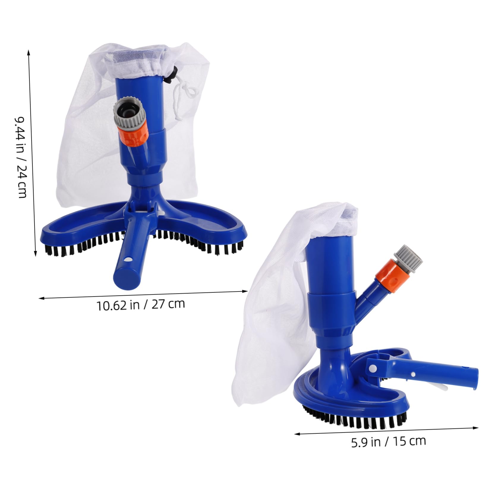 VANZACK Swimming Pool Vacuum Brush Head Swivel Hose Inground Pool Nozzle Metal Handle