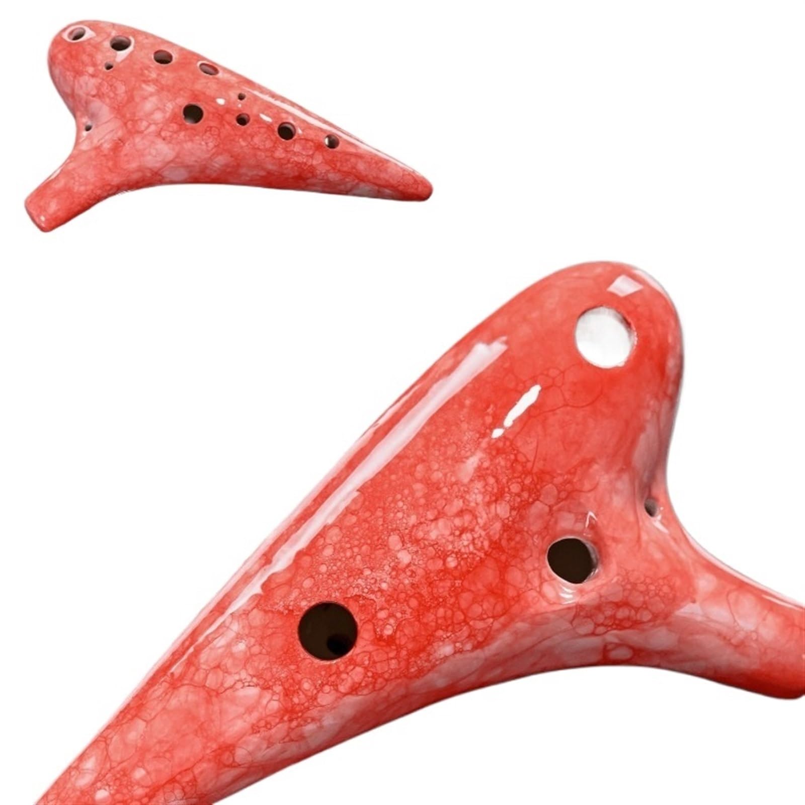 Ocarina principianti Suonare L'ocarina 12 Fori AC Tuned Ocarina Strumento Musicale Ocarina Per Principianti Dodici Fori(Red)