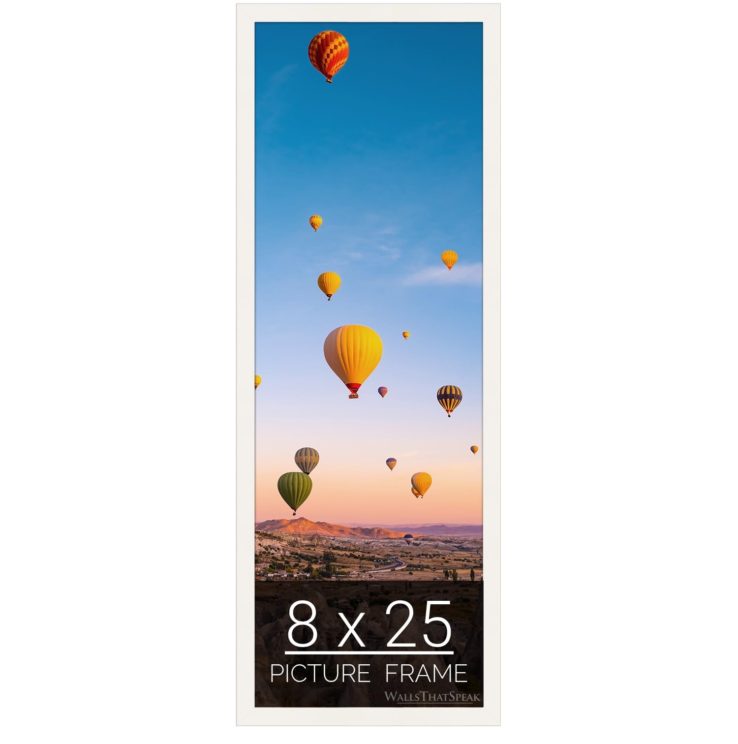 wallsthatspeak 8x25 white Picture Frame for Puzzles Posters Photos or Artwork