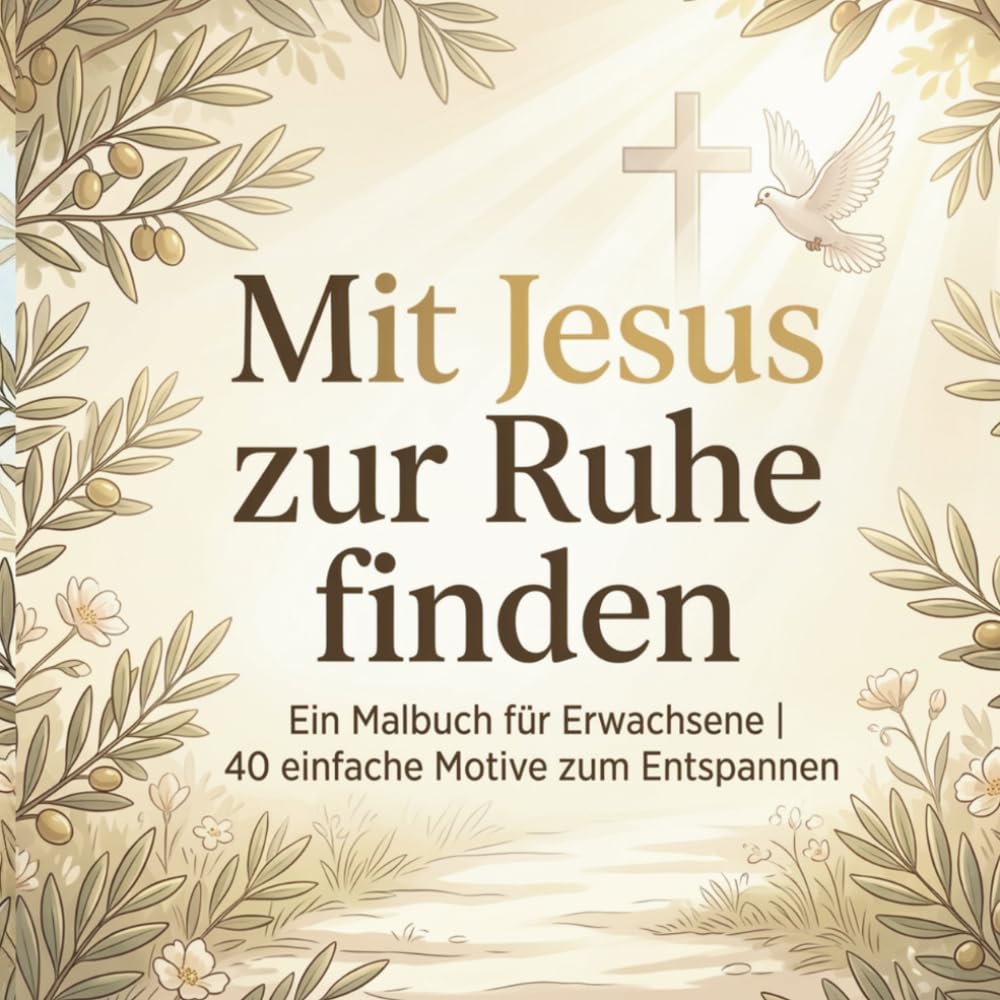 Mit Jesus zur Ruhe finden: Ein Malbuch für Erwachsene | 40 einfache Motive zum Entspannen