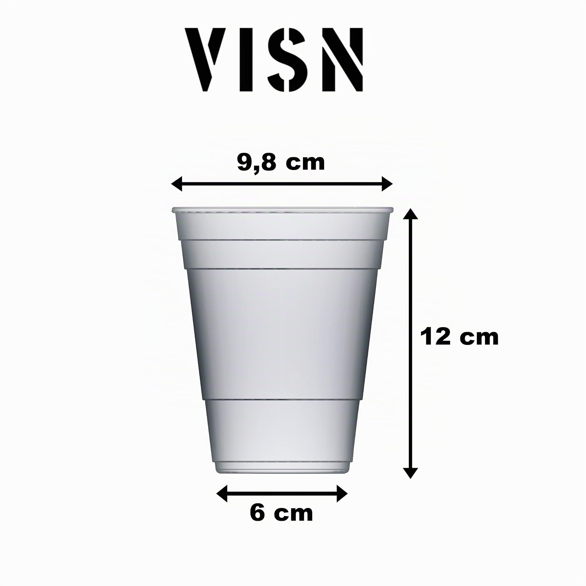 VISN Cups - Red Cups aus Hartplastik | Spülmaschinengeeignet | Nachhaltige & Wiederverwendbare Mehrwegbecher | 22 Stück | 473ml (16oz)