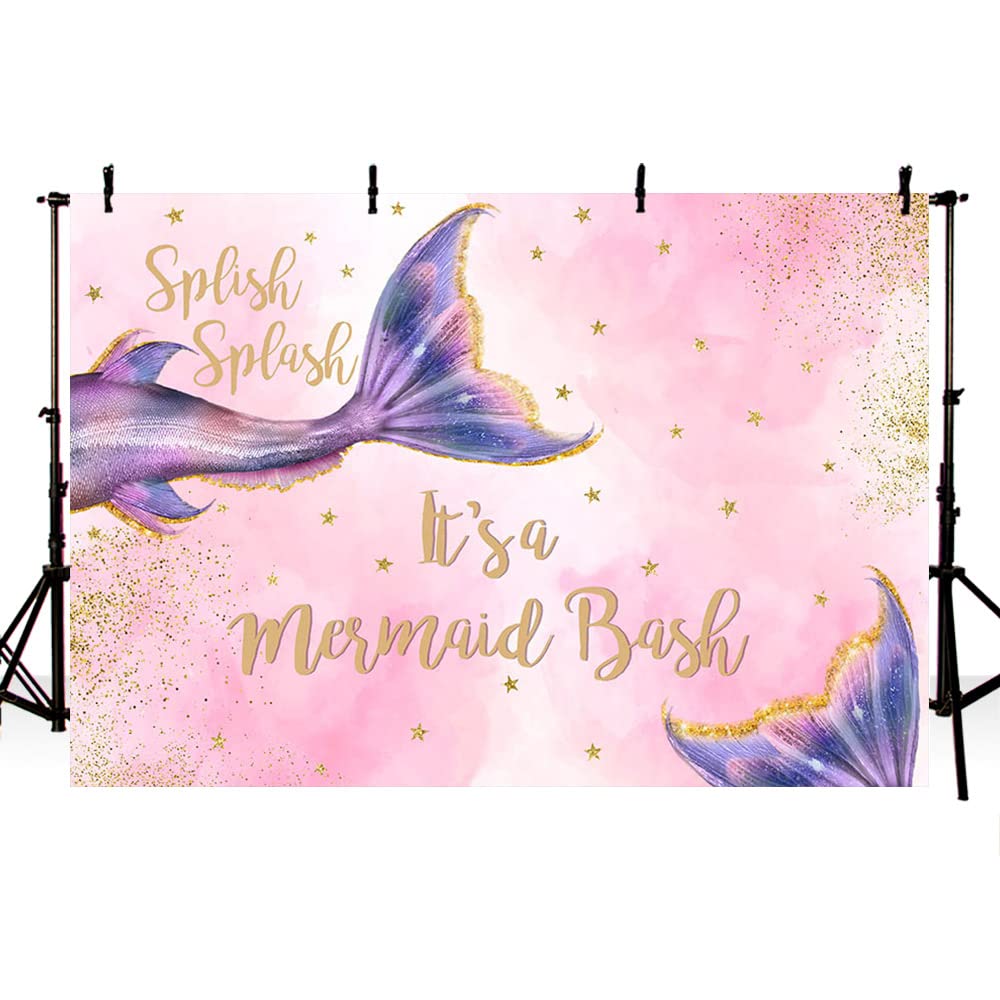 Mermaid Party Backdrop Mermaid Birthday Banner, Under The Sea Backdrop ...