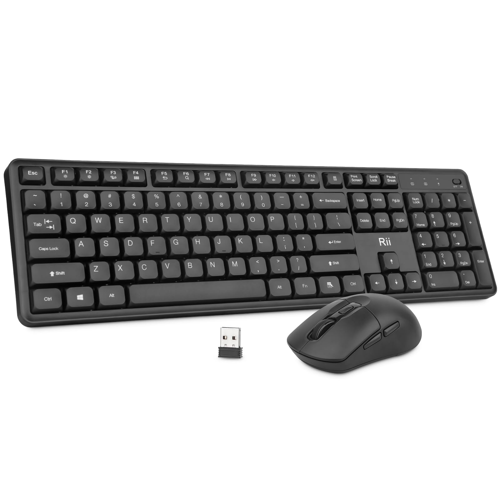 Wireless Keyboard and Mouse,Rii RK209 2.4G Full-Sized Quiet Wireless Ergonomic Keyboard,Quiet Typing and Clicking,Adjustable 5000 DPI Mouse for PC, for Windows,Mac