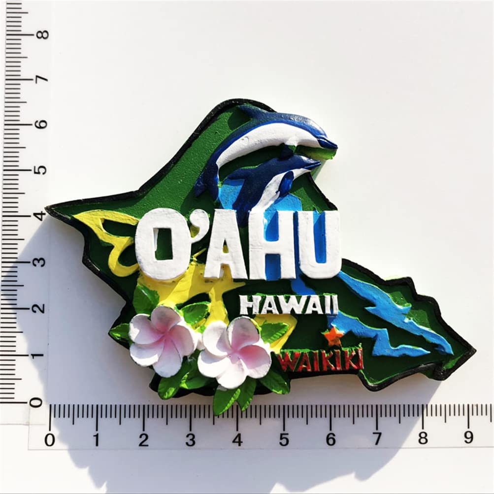 Magnete Da Frigorifero 3D Hawaii, Souvenir In Resina Fatto A Mano, Circa 6x8 Cm, Regalo Da Collezione