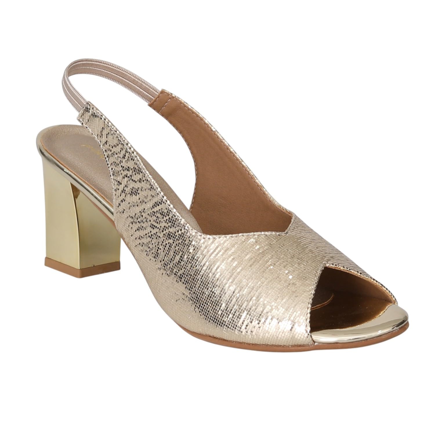 pink leaf Women's Golden Spark Slingback Heels-picture-42