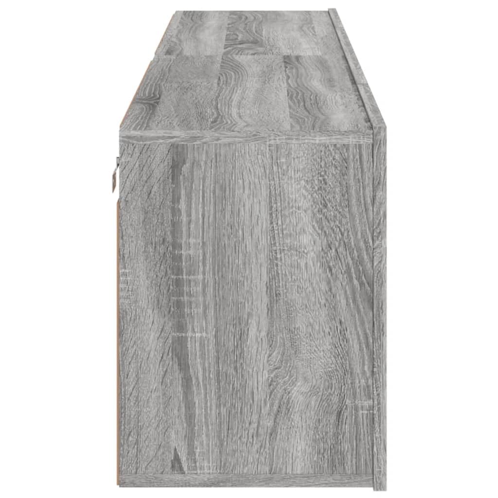 Hothingwell Meble ścienne do telewizora 2 szt. Sonoma szare 80x30x41 cm | Trwałe drewno konstrukcyjne, duża przestrzeń do przechowywania, konstrukcja ścienna, do odtwarzaczy DVD i odbiorników