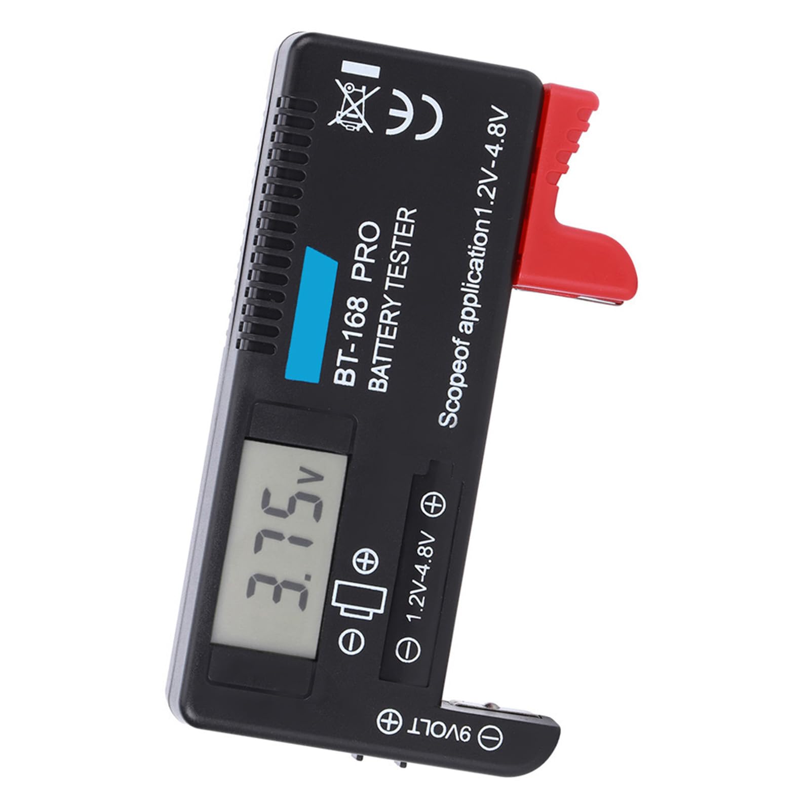Tester Digitale della Batteria BT-168PRO, Tester del Livello di Durata della Batteria con Display LCD per CR2032 LR44 L736 6F22 9V AAA AA D C 16340 14500 10440, ecc.