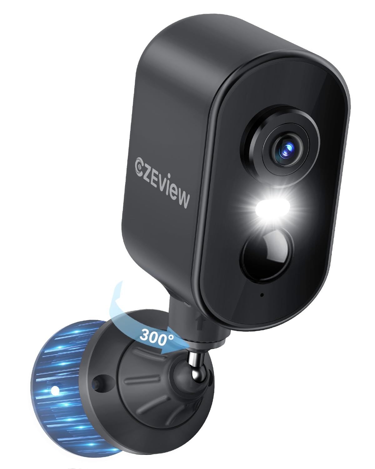 CZEview 2K Outdoor Surveillance Camera with Battery, Magnetic Mount, 300° Horizontal PTZ, Motion Detection, 2.4G WiFi Wireless Surveillance Camera for Outdoor (Black)-image-2