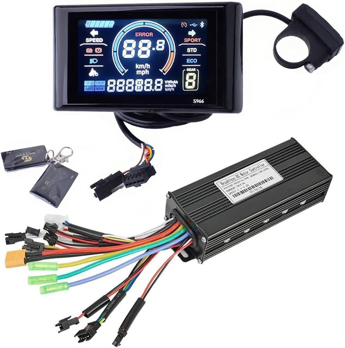 36V 48V 52V 60V Brushless Motor DC Controller with LCD Display Dual Mode 750W 1000W Ebike Controller Kit 30 Amp for Electric Bicycle Electric Scooter Brushless Controller Kit