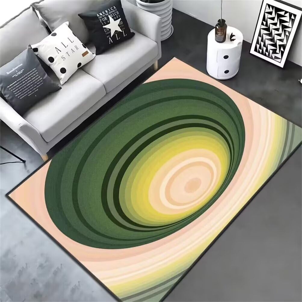 Tapis salon lavable en machine 70x140 vert et tapis pas cher doux