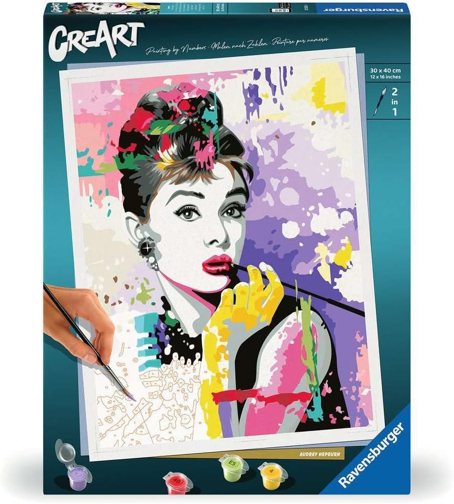 Ravensburger CreArt, Malen nach Zahlen Adults Premium - Audrey Hepburn