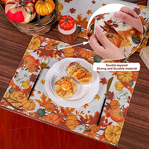 Sets de table automne feuilles d'érable et citrouille avec finitions soignées