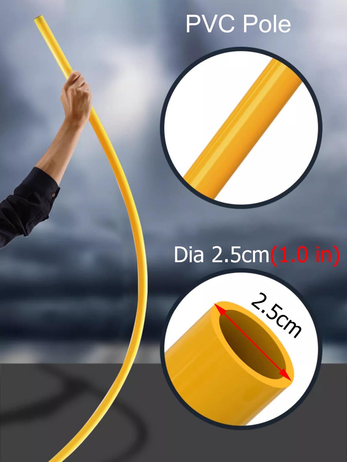 ZAQYCM Slalomstangen Fussball Agility Stangen Gymnastik Geschwindigkeit Slalomstangen Mit Sockel, Agility Trainingsstock Für Fußball, Pferd Und Hunde, Fußball/Basketball/Volleyball Trainingshilfe