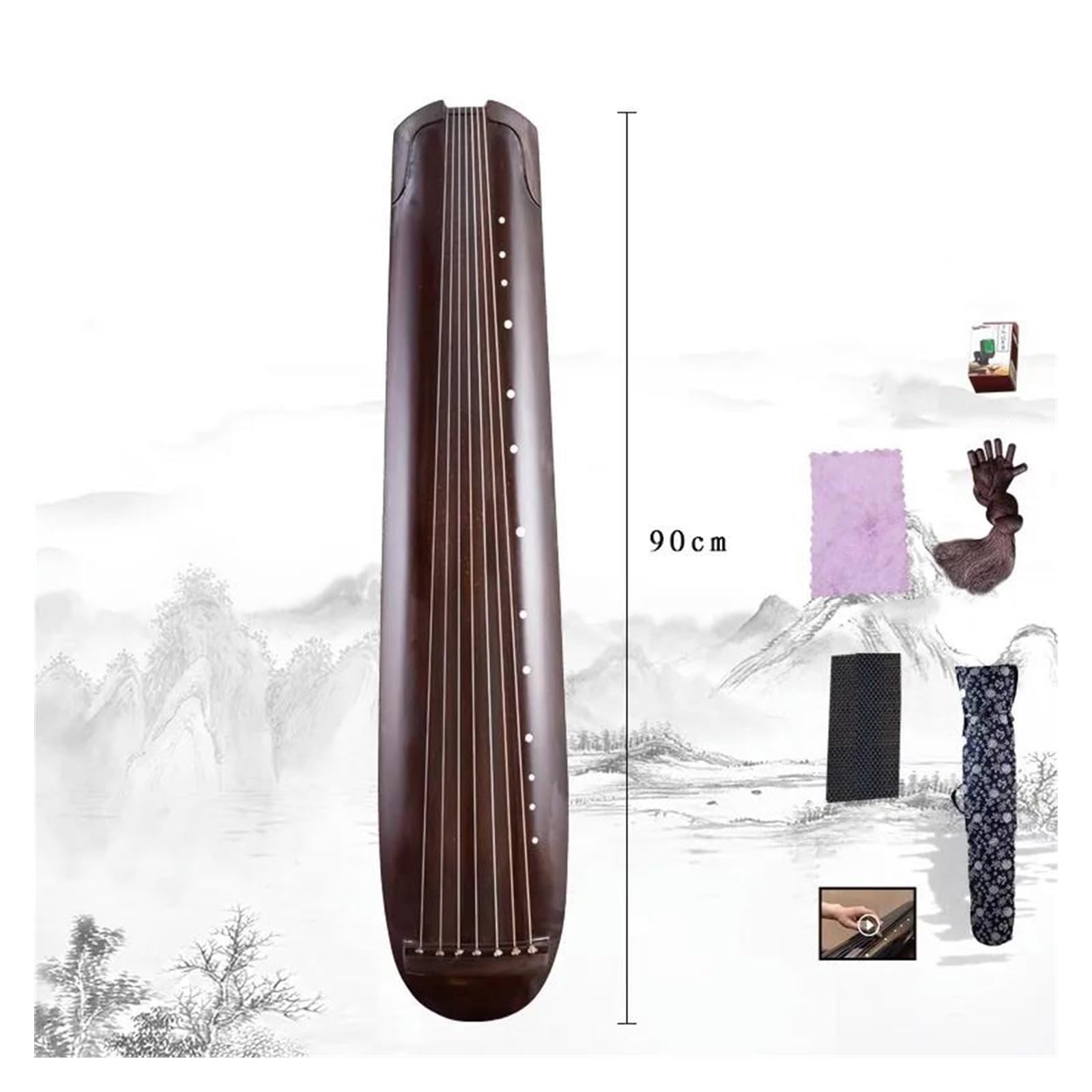 Profesjonalny Przenośny Mini Guqin 90 Cm Ręcznie Robiony Siedmiostrunowy Instrument Do Ćwiczeń Z Drewna Cedrowego Tradycyjny Guqin(Type 5)