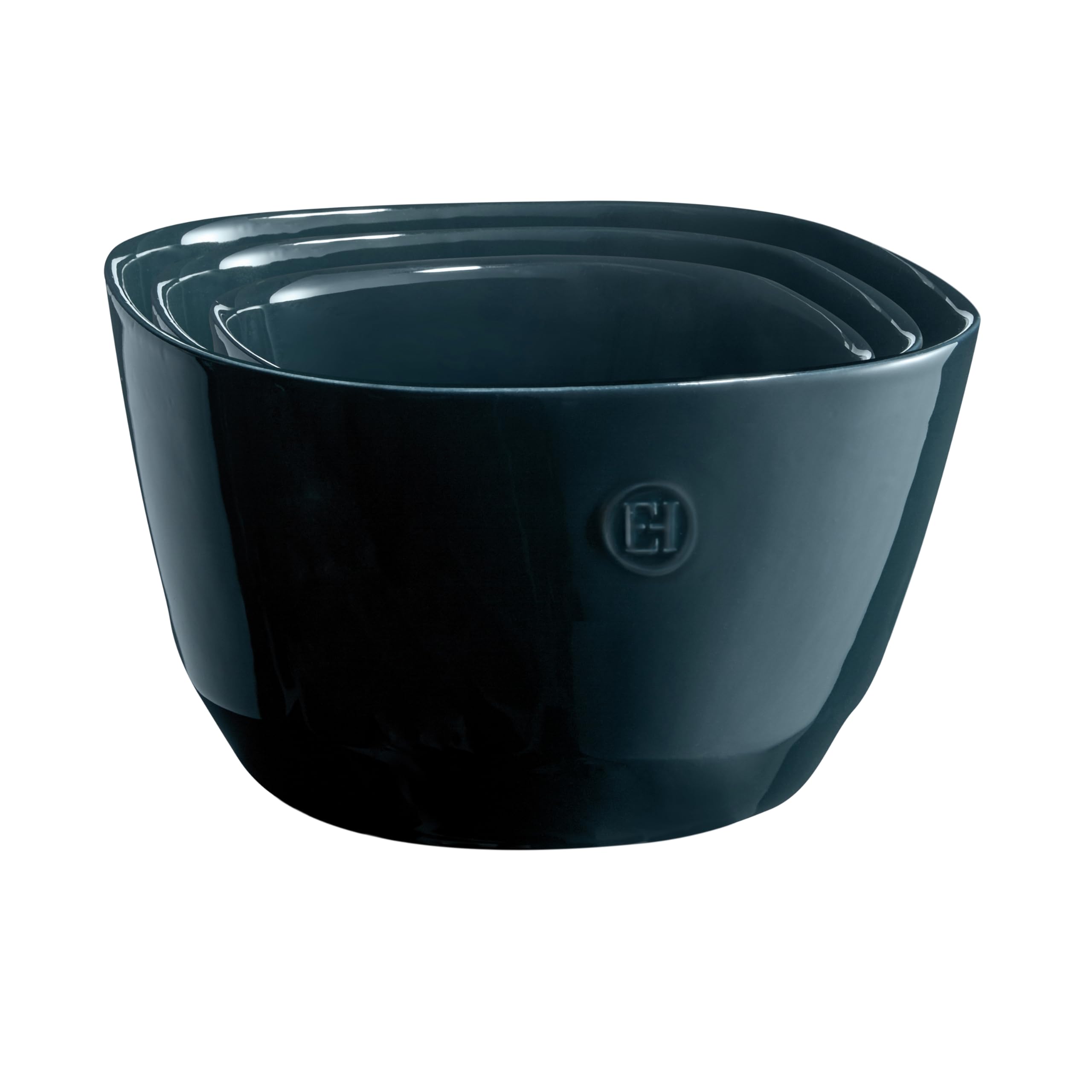 Emile Henry Insalatiera grande in ceramica, prodotta in Francia, 26 x 26 x 15,9 cm, 5,85 Qt, colore: oceano