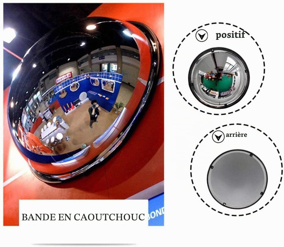 Miroir Convexe hémisphérique panoramique, Angle de visionnage à 360 degrés, Miroir de sécurité Acrylique, Verre PC résistant aux Chocs, pour Les Bureaux de magasins (Size : 40cm(16inch))