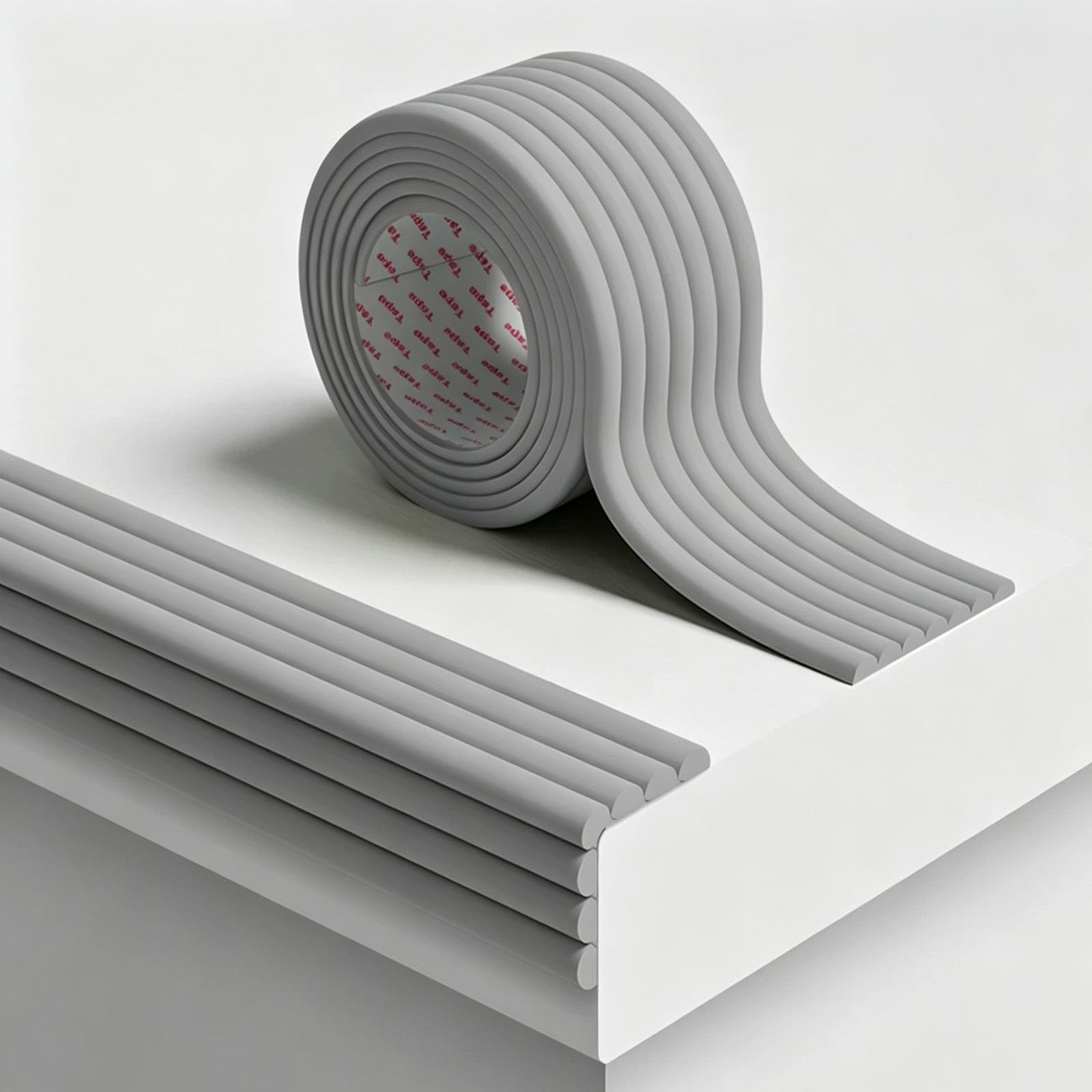 Paraspigoli Muro, in NBR, Design a Onda a Forma di "W", Paracolpi | Para Spigoli per Mobili, Autoadesivi, con Angolari Anti-collisione, Tagliabili su Misura (fai-da-te)(Gray,20m/787in)