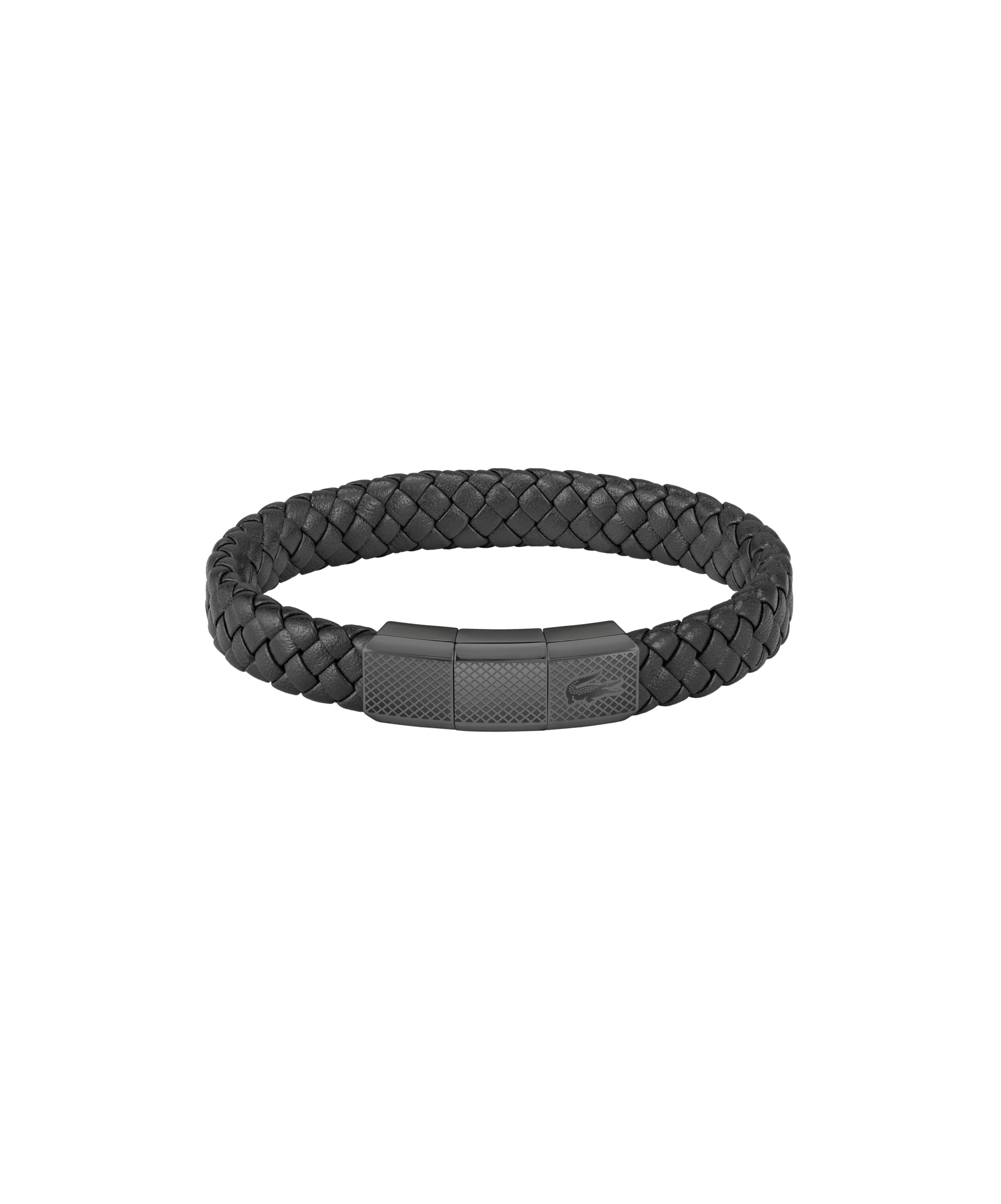 Lacoste Men's ROKEL Collection Leather Bracelet Black - 2040285