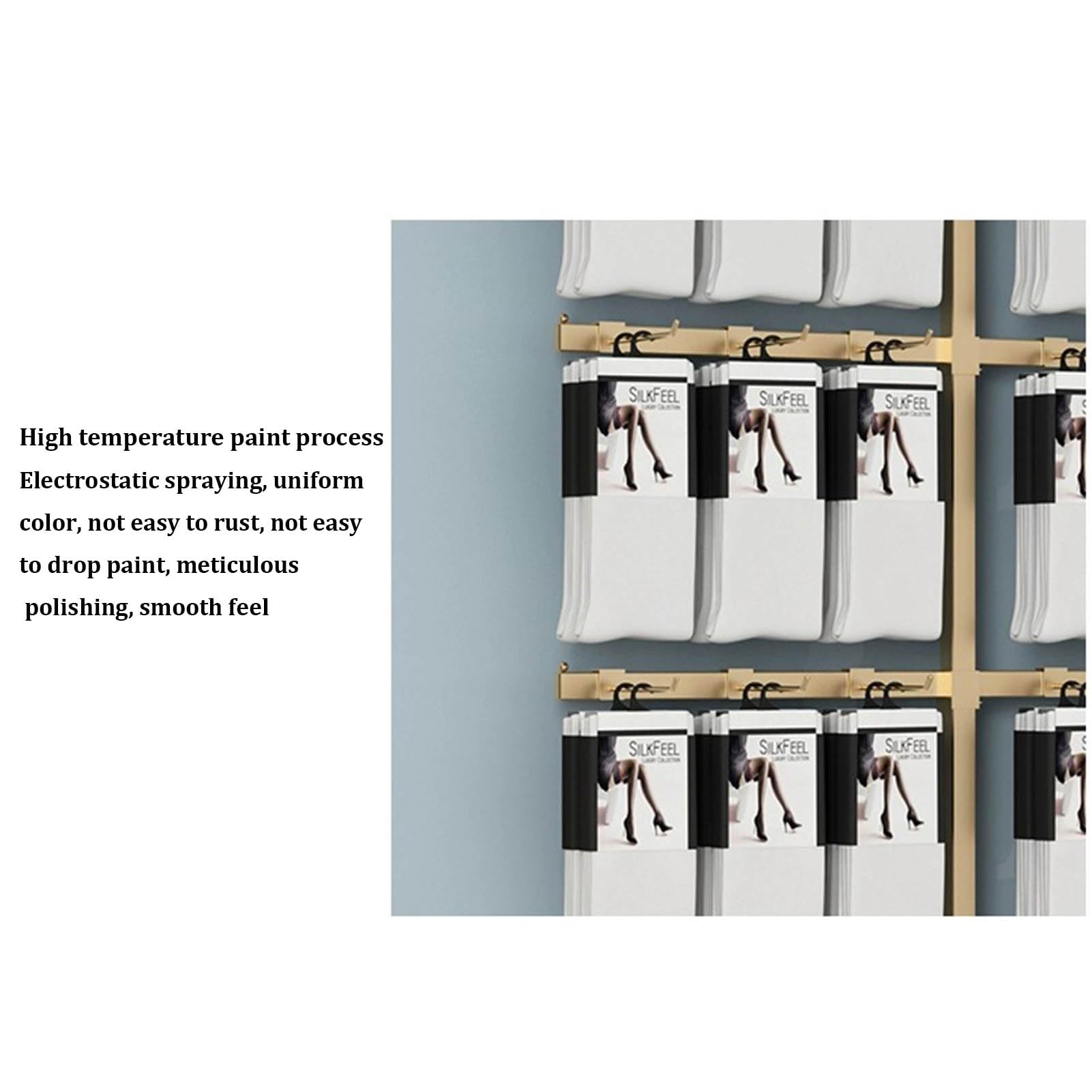 Porte-métal mural multicouche pour chaussettes de bijoux Écharpes Organisateur de chapeau Anti Rust Retail Display Shelf pour boutique Boutique Home Closet Accessoires Support d'espace Économie de sup